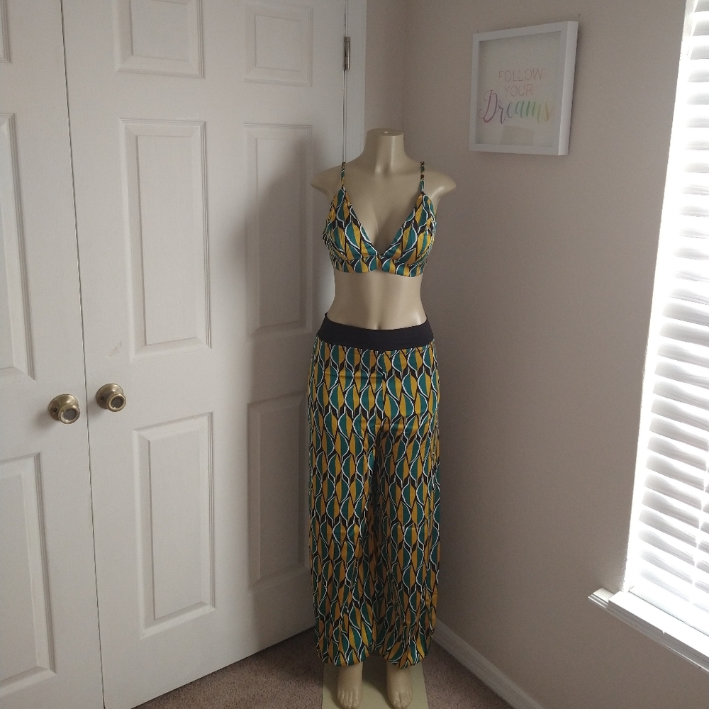 Satin pants set